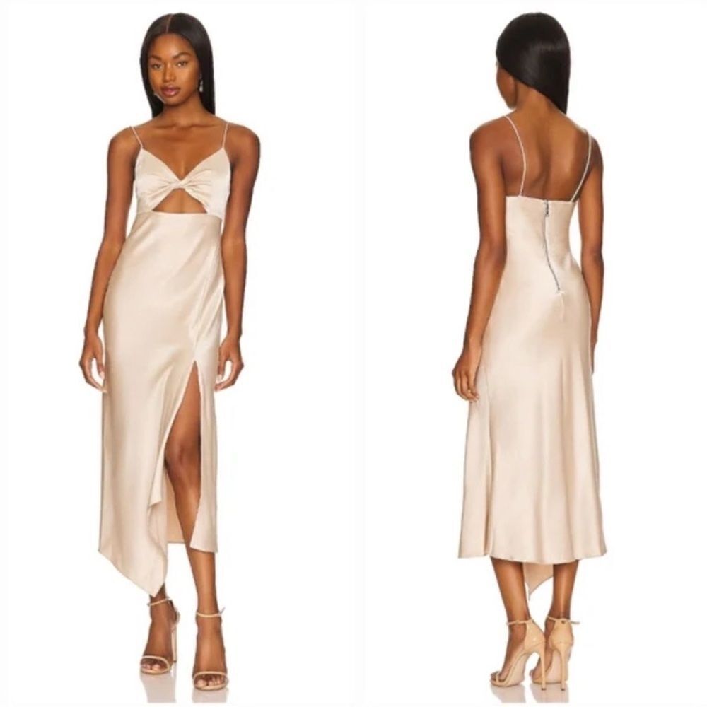 Alice + Olivia Harmony Asymmetrical Midi Dress New